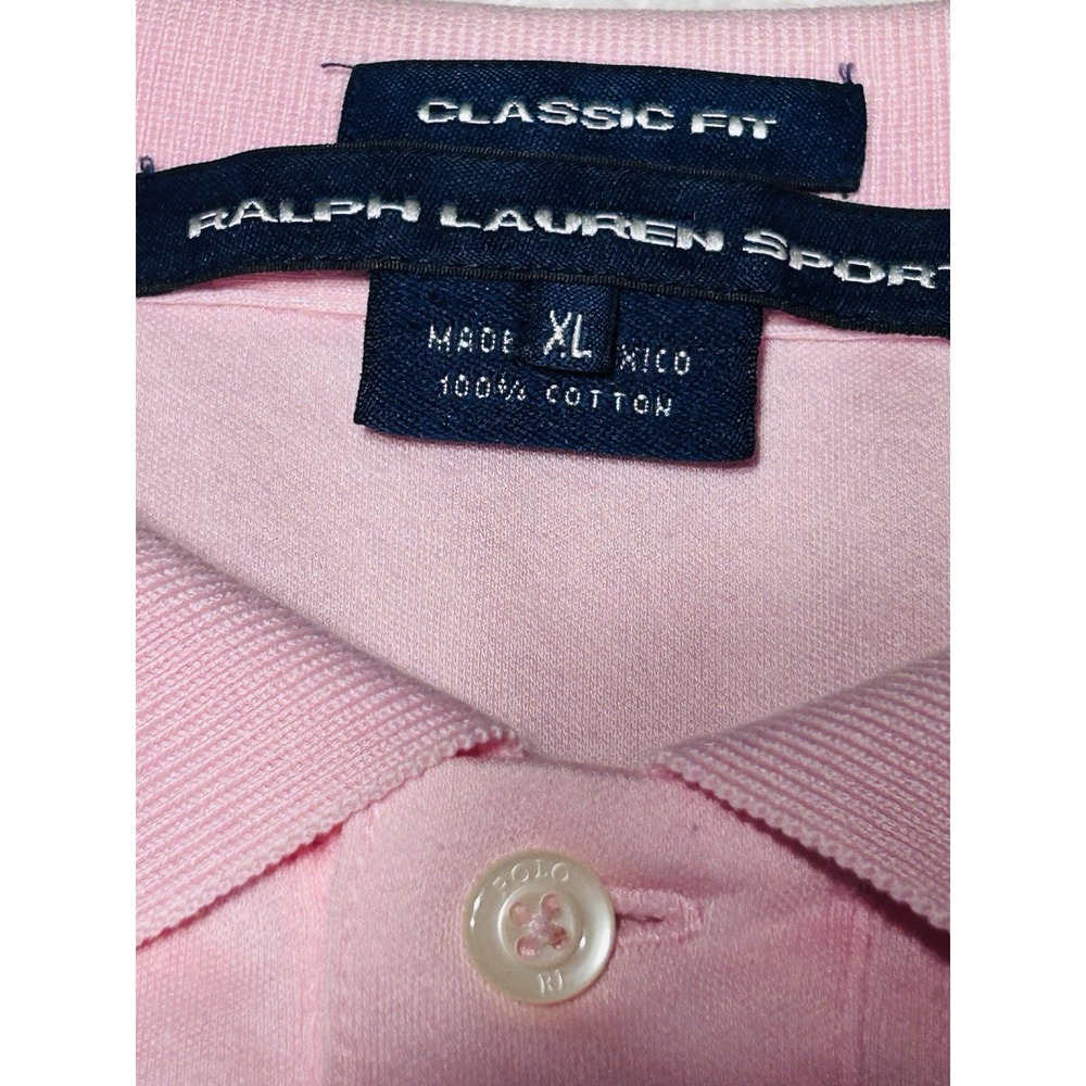 Ralph Lauren Sport 100% Classic Fit Collared Shirt Soft Pink Men's XL 100%Cotton - Picture 5 of 7